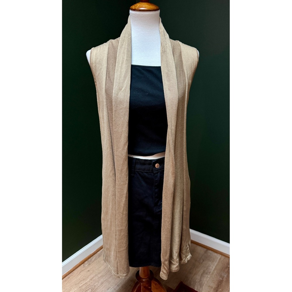 Joseph A Beige Sleeveless Duster Cardigan Women's S‎